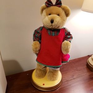 Gemmy Industries Animated Female Teddy Bear Christmas Dances Sings Figure Doll
